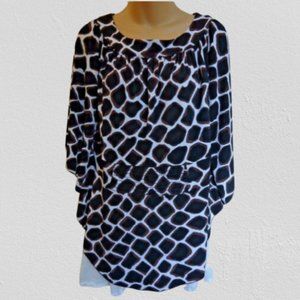 White House Black Market Blouse Dolman Giraffe